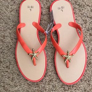 Orange w/GoldStar Fish emblem women’s sandals